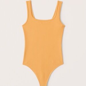 Abercrombie 90s Seamless Ribbed Tank Bodysuit | M | Yellow